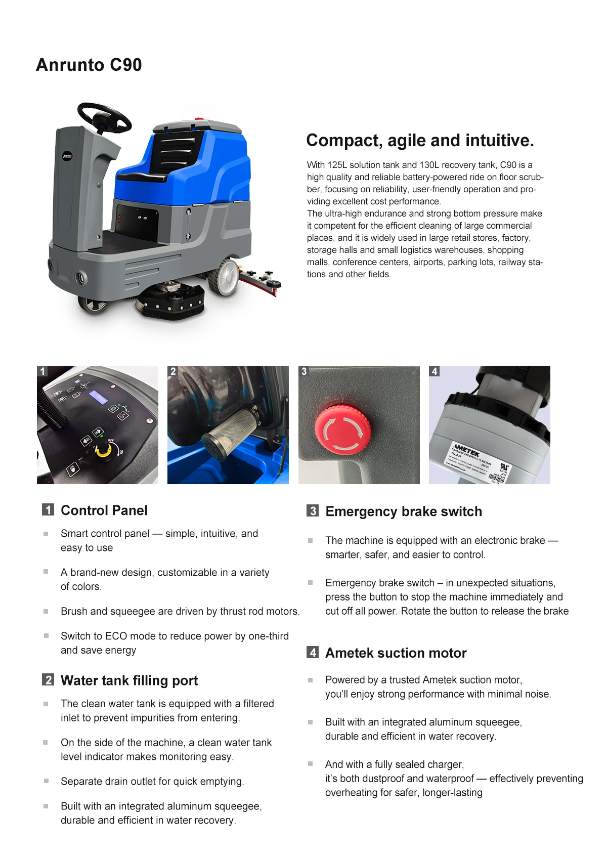 C90 Ride On Floor Scrubber