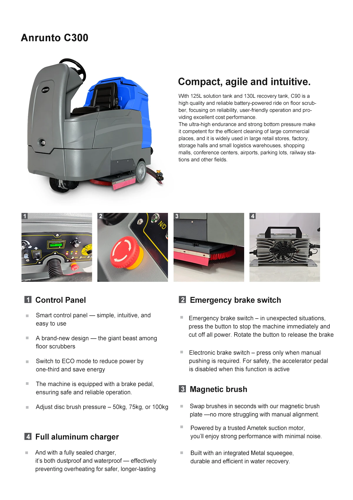 C300 Ride On Floor Scrubber