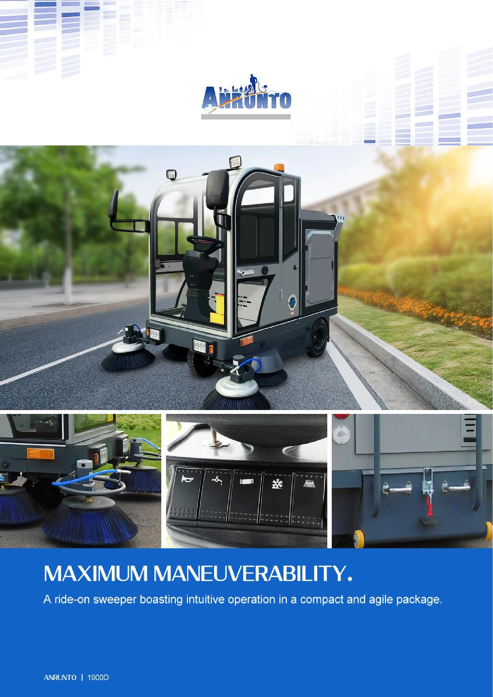 1900D Ride On Floor Sweeper