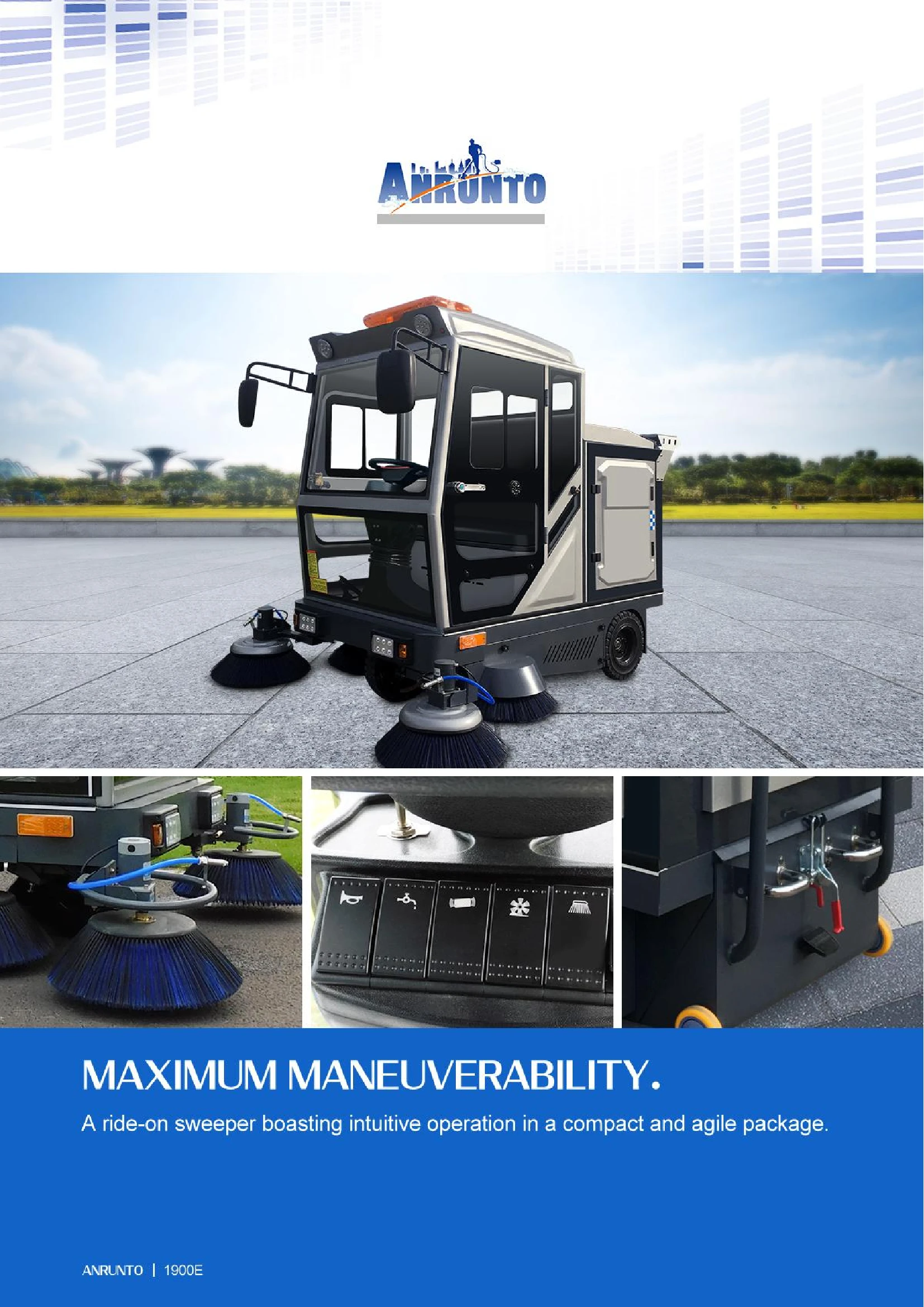 1900E Ride On Floor Sweeper