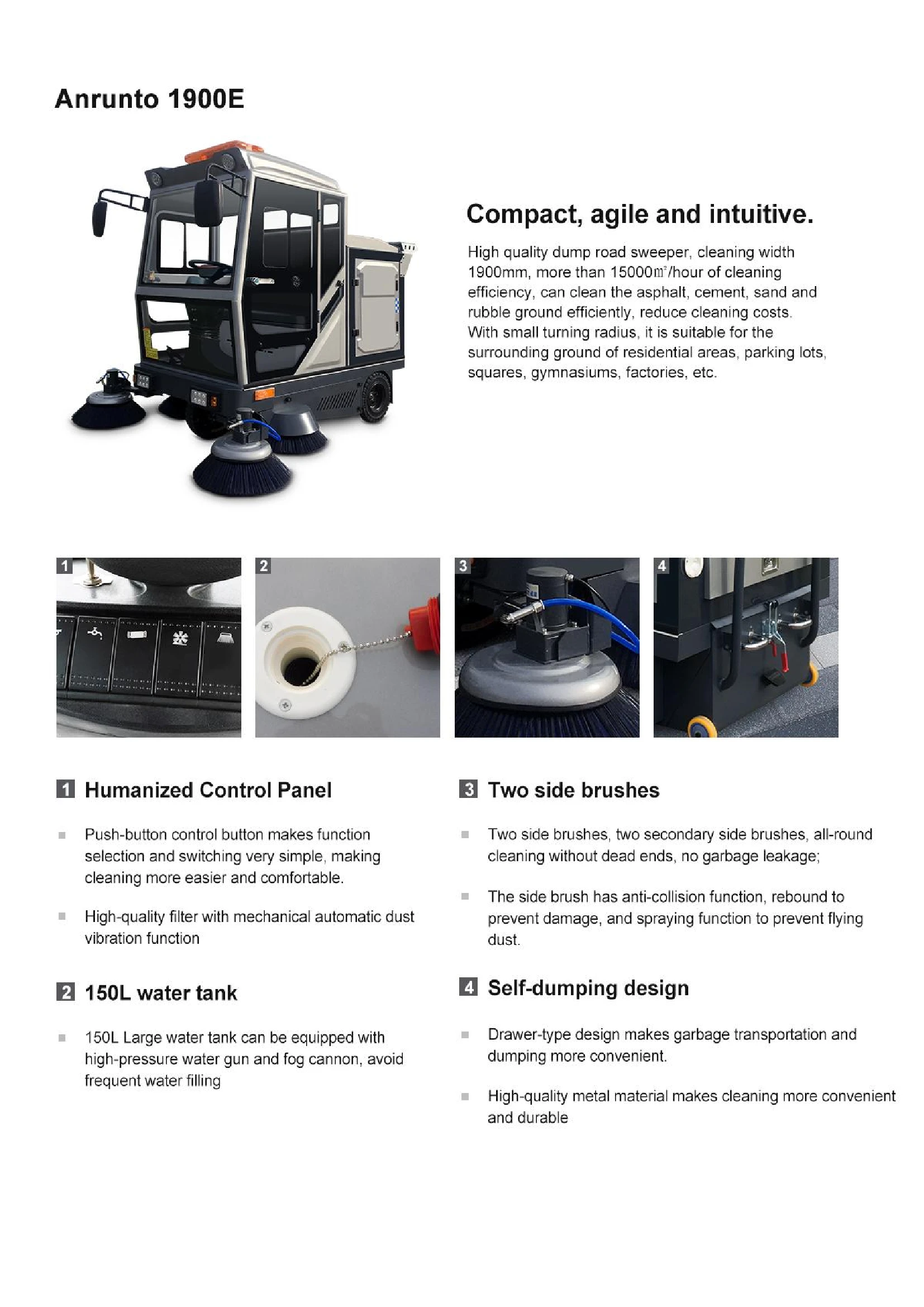 1900E Ride On Floor Sweeper